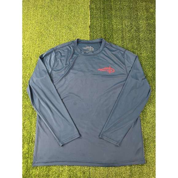 reel life Other - Reel Life Mens Blue Long Sleeve Performance Fishing Shirt Size Large L Polyester
